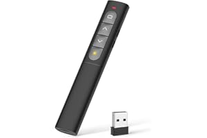 VOVIGGOL Powerpoint Clicker do Prezentacji, 2,4 GHz Bezprzewodowy Pilot do Prezentacji Wskazówka PPT Clicker Slide Advancer Komputer Clicker Wsparcie Głośności Hiperlink
