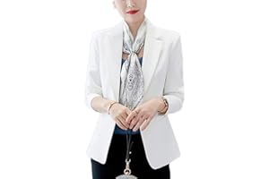 ANYUA Chaqueta de Traje,Mujeres Color Sólido Corto Oficina Carrera Blazers