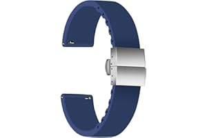 ULLCHRO Pasek do zegarka wysokiej jakości zamiennik silikonowego paska do zegarka - 14 mm, 16 mm, 18 mm, 20 mm, 22 mm, 24 mm, gumowy pasek do zegarka z zapięciem ze stali nierdzewnej