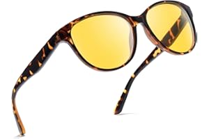 Myiaur Night Driving Glasses for Women Polarised Yellow Lenses Anti-Glare Headlight Night Vision Glasses Enhanced Visibility & Comfort Lightweight