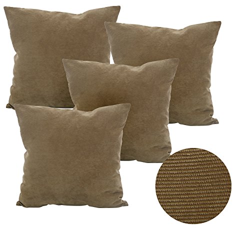 Deconovo Kissenbezug Kord Kissenbezug Wohnzimmer Kissenbezug Weich 40x40 cm Taupe 4er set