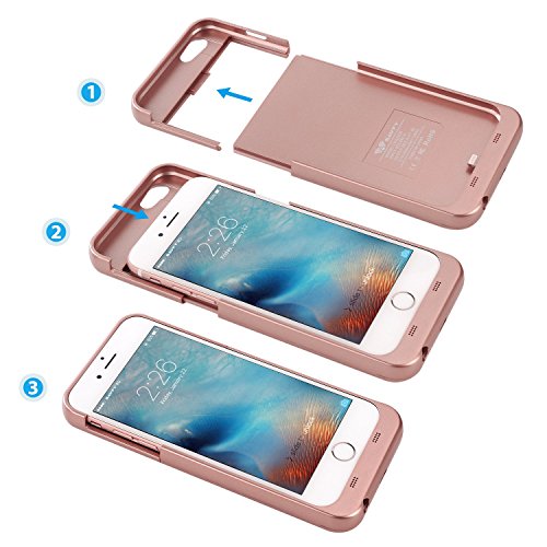 iPhone 6S / 6 Case [Apple MFi Certified] SAVFY 3200mAh Rechargeable Extended Charging Battery Case for iPhone 6 / iPhone 6s 4.7 inch Slim Portable Charger Backup Power Bank, Rose Gold