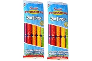 JAYNE & JERRY Swizzels 2 in 1 POP - 2 Packs of 8 Swizzels Refreshers 2-in-1 Ice Pops Perfect for Summer