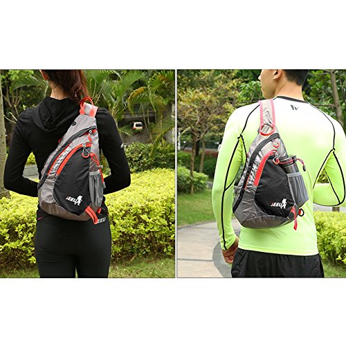 SHOWTIMEZ Sling Tasche, Wasserabweisende Reißfeste Rucksack Brusttasche Schultertasche Umhängetasche für Radsports Reisen Outdoor-Sports - 6