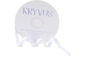 Kryvus White 10mm x 45m Grosgrain Ribbon, Perfect for Gift Wrapping, Crafts, Wedding Decor, DIY Hair Accessories and More