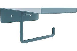 Box and beyond - Porte-Papier Toilette Mural - 14 x 6,2 x 12 cm - Métal Bleu - Toilettes, WC, Salle de Bain - Accessoire - Style Industriel