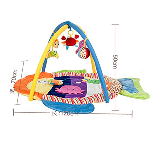 Süß Tiere – Bunte Fische Baby Kind Krabbeldecken| Spielbögen| Spielmatte| Spielteppiche Mit hängenden Klangspielzeug - 5