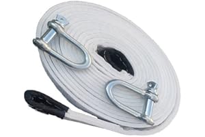 ZZDZW Cable De Seguridad Remolque 5-25 Toneladas, Eslingas,4M/5M/6M7M/8M/9M/10M Correa,Cuerda para Remolque Coche,2 Grilletes Reforzados para Recuperación Vehículo por Auto,SUV,Todoterreno