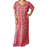 Indiatrendzs Women's Floral Nighty Cotton Summer Colorful Nightwear (Chest 46)