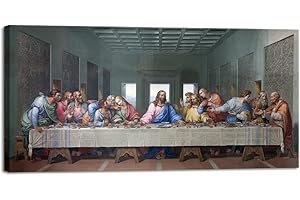 Wieco Art Canvas Prints The Last Supper by Leonardo Da Vinci Classic Art Reproductions Jesus Canvas Picture Wall Art for Home Decoration