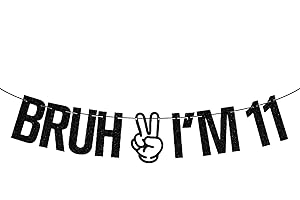 ETHLOMOER Happy 11th Birthday Banner – Flashing Black Banners for Boys and Girls – 11th Birthday Decorations (Age11)