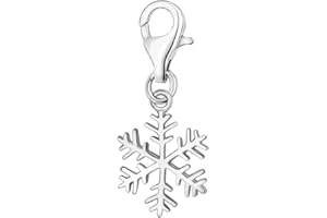 Quiges 925 Sterling Silver Christmas Spirit Clip On Lobster Clasp Charm Pendant