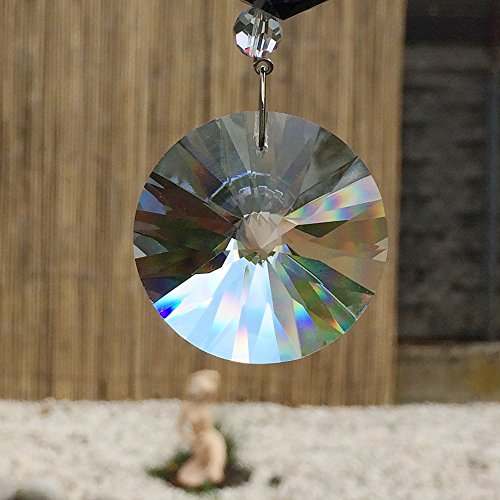 Fensterschmuck Kristall Sonne mit bunten Kristallsteinen Pendel Sonnenkristall Regenbogenkristall Feng Shui Kristallglas Mobile Länge ca. 50cm zum aufhängen - 3