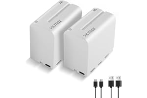 ‎VILTROX VILTROX 2-pak akumulatorów NP-F970 akumulator zastępczy 2 sztuki do Sony NP-F950 F960 F970 F770 F750 F570 F550 kompatybilny z Godox VILTROX Neewer Camcorder/Monitor/Camera