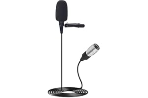 JTLAU Lavalier Clip on Microphone - Cardioid Condenser Lapel Mic Compatible with Audio Technica Bodypack Wireless Systems,Ideal for Lectures,actors,Theater,Podcasts