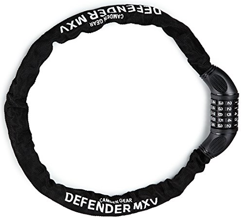 Fahrradschloss Zahlenschloss bei Camden Gear. Fahrradschloß Kettenschloss für Fahrrad und Motorrad Mit Zahlenkombination. Schloss Zahlen Schwarz - 2