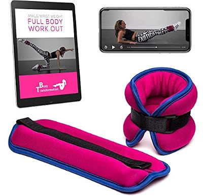Body Transformation Poids de poignets et chevilles de 1 kg chacun + Francais eBook + Application Fitness