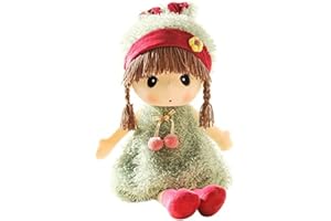 Uposao Baby Girl Rag Doll with Clothes and Hair, 45 cm Beautiful Ragdoll Toy Plush Toys Baby Doll Princess Sleep Partner Doll Cuddly Doll for Toddlers as a Birthday Gift