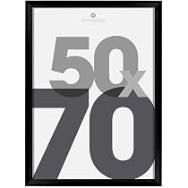 Cadre Photo MDF Noir 70x90 Cm - 40 Tailles - Sans Passe-Partout - Aliyah