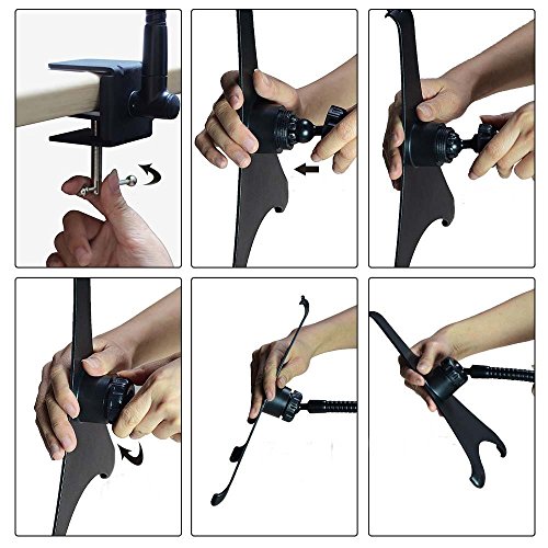 BESTEK iPad Schwanenhals Halterung Flexibel 360° Schwankbar mit 2 Abziehbaren Klemmen für iPad Air/Air 2 und ipad Mini 1/2/3 - 6