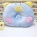 Museya Cute Piggy Pig Shaped Soft Cotton Baby Newborn Infant Head Shaping Sleeping Pillow for Preventing Flat Head (Blue)