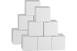 QIXINGYL 12 Petites boîtes-cadeaux blancs, 10x10x10 cm Boîtes-cadeaux en carton en papier blanc avec couvercles pour cadeaux, fêtes, anniversaire, mariage, communion, collier, boucle d'oreille, bonbons