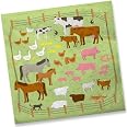 20 Servietten Mit Tiermotiven – Für Kindergeburtstage, 33x33 Cm, 5 Motive: Giraffe, Panda, Zebra, Tiger