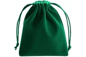GELIMY 10PCS Soft Coloful Velvet Pouches Bag Jewellery Packing Drawstring Wedding Party Gift 5 Sizes (13X18CM, GREEN)