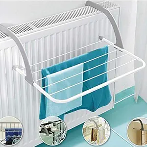 FAYBY ABS Plastic and Stainless Steel Adjustable Clothes Drying Rack Shelf- Multicolour