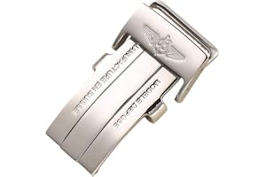 Viklås 20mm Polerat - Klockspänne Rostfritt Stål, Enkelt Spänne Vinklat - Reservdelar Läderarmband Silver för Breitling