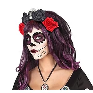Atosa – Diadema FLores Roja y Negra – AT 39968. – Halloween, Sombreros, Gorros, Cascos y Diademas
