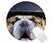 Produktbild Runde Mausunterlage, Bulldogge Hut Gesicht Ansicht Porträt Kopf Gaming Mauspad
