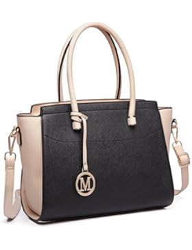 Miss Lulu Damen Klassische Handtasche Winged Schultertasche Groß Umhängetasche Taschen