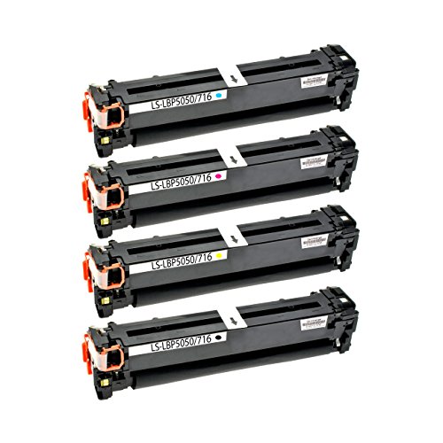4 Toner für Canon 716 I-Sensys LBP 5050 N MF 8000 Series 8030 8040 CN 8050 CN 8080 CW - 1977B002-1980B002 - Schwarz 2200 Seiten, Color je 1400 Seiten
