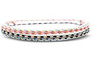 Made by Nami Boho Surfer-Armband 2-er Set Damen & Herren - Handmade Strand Festival Accessoires - 100% Wasserfest & Verstellbar - Freundschaftsarmbänder geflochten Mädchen Stoff-Armband (Blau & Gelb)