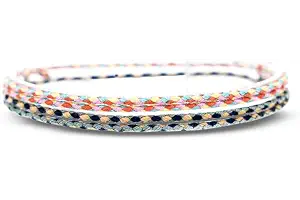 Made by Nami Pulsera Boho Surfer Set de 2 para Mujer y Hombre - Accesorios para Fiestas y de Playa - Hechos a Mano - 100% Resistente al Agua y Ajustable (Azul y amarillo)