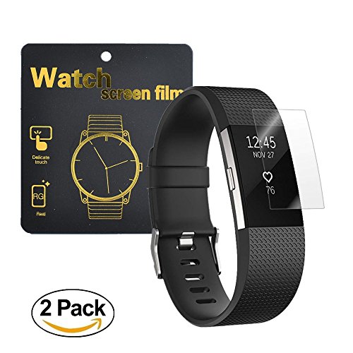Fitbit Charge 2 Schutzfolie [Vollständige Abdeckung], iTURBOS [2 Pack ] [Blasenfreie][Klar HD Ultra] Displayschutzfolie Displayschutz Screen Protector Für Fitbit Charge 2 [ Lebenslange Garantie]