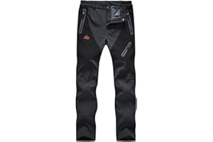 donhobo Damen Hosen Fleece Gefüttert Winterhose Winddicht Warm Verdickte Softshellhose Wasserabweisend Outdoor Wanderhose Funktionshose