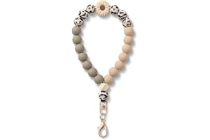 ‎MORSUNBELA MORSUNBELA Łańcuszek do Telefonu Komórkowego Krótki Perłowy Smycz z Motywem Lamparta Bransoletka Na Telefon Komórkowy Brelok do Kluczy Pasek