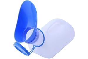 Hotgreenpepper 1PC Bouteille De Pipi Portable 1000ml Bouteille D'urinoir De Toilette De Voyage avec Couvercle Et Entonnoir pour Hommes Femmes Voyage Camping en Plein Air