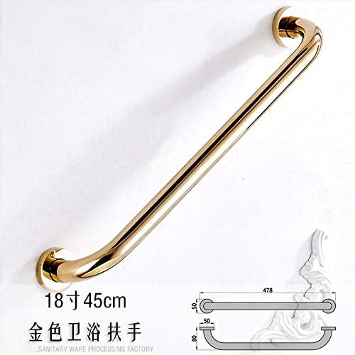 MIAORUI Bathroom armrest / full copper plated zirconium gold Bathtub Safety armrest / multi dimension drawing,45cm/18 inches