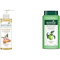 Biotique Almond Oil Ultra Rich Body Wash, Botanical Extracts, 200 ml and Biotique Bio Green Apple Fresh Daily Purifying…