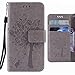 Produktbild Handyhülle Lenovo ZUK Z2 Hülle Tasche, Ougger Baum Katze Druck Beutel BriefHülle Tasche Bumper Schale Schutzhülle PU Leder Weich Magnetisch Stehen Silikon Haut Flip Case Cover mit Kartenslot (Grau)