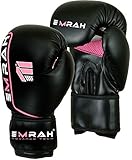 EMRAH Ladies Pink Gel Boxing Gloves Bag MMA Womens Gym Kick Pads Mitts Muay Thai D