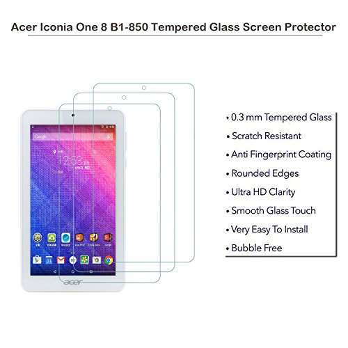 Fiimi Displayschutzfolie, Sekuritglas, für Acer Iconia One 8 B1-850, 9 h Härte, 0,3 mm Stärke, mit Echtglas - 2