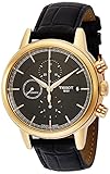 Tissot Carson Automatic Chronograph Schwarz Zifferblatt Schwarz Leder Herren Armbanduhr t0854273606100