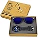 CASADO BLACK SLIM Series Round Analog Wrist Watch and 1 Blue Reflector Wayfraer Sunglasses for Men