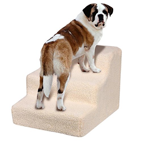 Beyondfashion-Pet-Cat-Dog-Little-Older-Doggy-3-Steps-Stairs-with-Soft-Plush-Washable-Cover