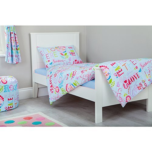Hello There Design Children's Cot Bed Junior Toddler Size Duvet Cover Set 120cm x 150cm with Pillowcase