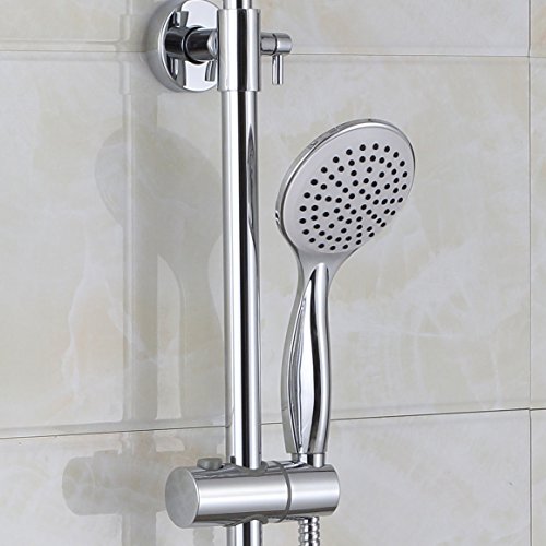 ROUND THERMOSTATIC DUAL CONTROL MODERN RISER SLIDER SHOWER MIXER TAP HANDSET